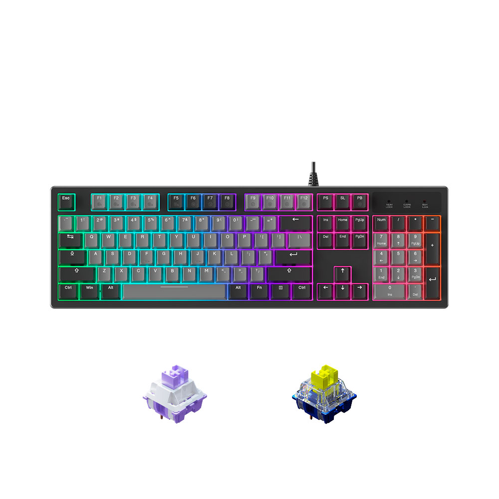 Bàn phím cơ Dareu EK104 Multi LED Grey x Black (Dareu Sw)