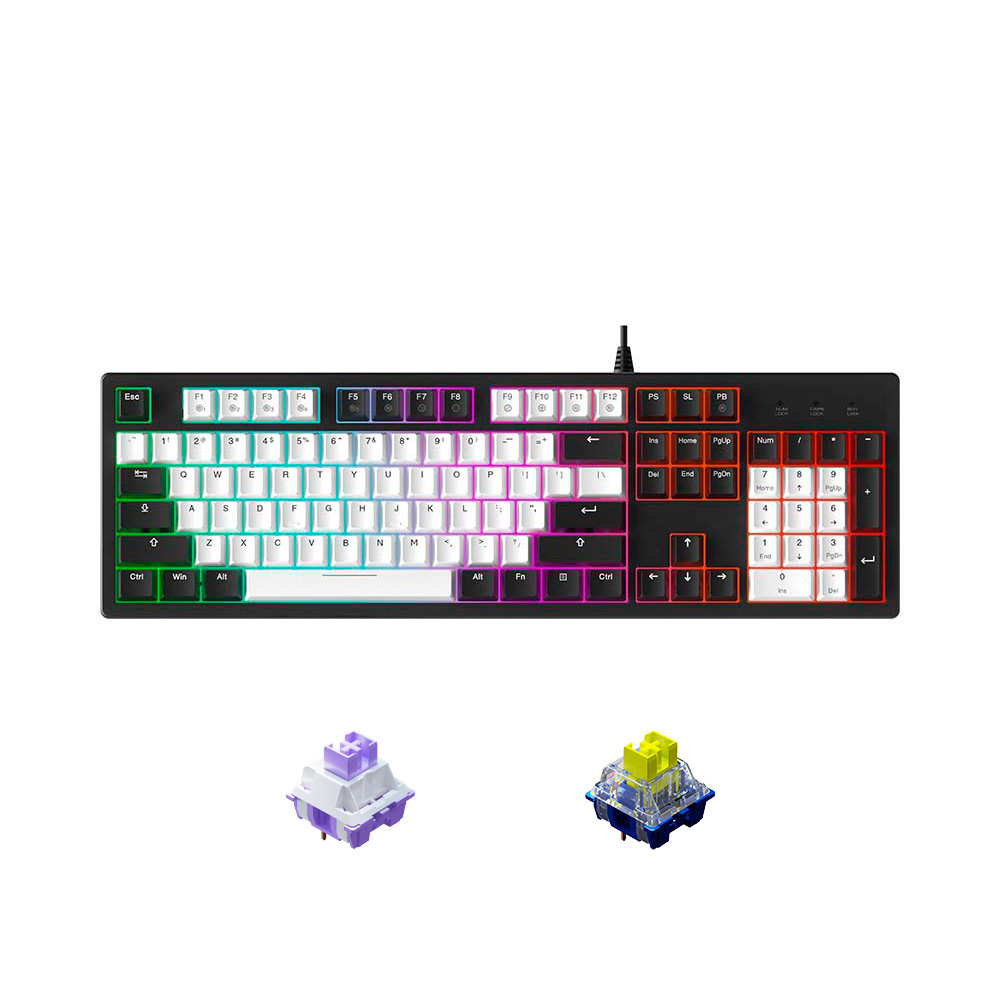 Bàn phím cơ Dareu EK104 Multi LED White x Black (Dareu Sw)