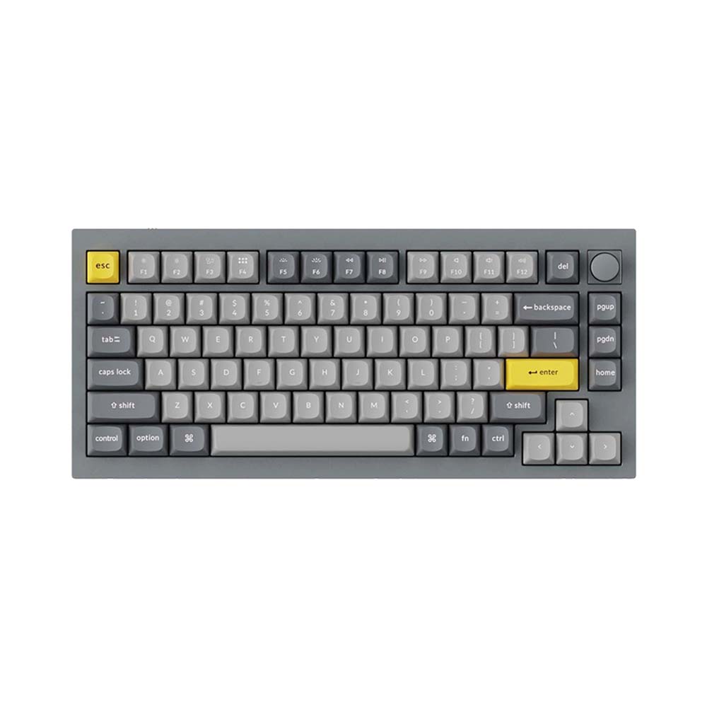 Bàn phím cơ Keychron Q1 version 2 Full Assembled Knob Silver Grey Gateron G Pro Red Q1-N1