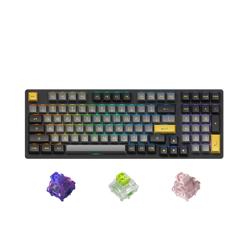 Bàn phím cơ không dây AKKO 3098N Multi-modes Black Gold (TTC Switch)