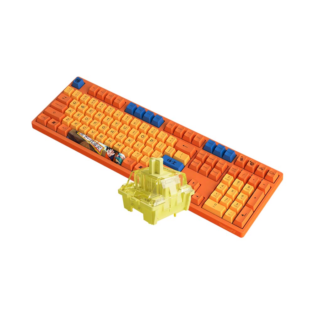 Bàn phím Cơ AKKO 3108 RF Dragon Ball Z - Goku (AKKO switch v3 - Cream Yellow) bảo hành chính hãng 12 tháng 12 Bàn phím cơ không dây AKKO 3108 RF Dragon Ball Z - Goku (Akko Sw V3)