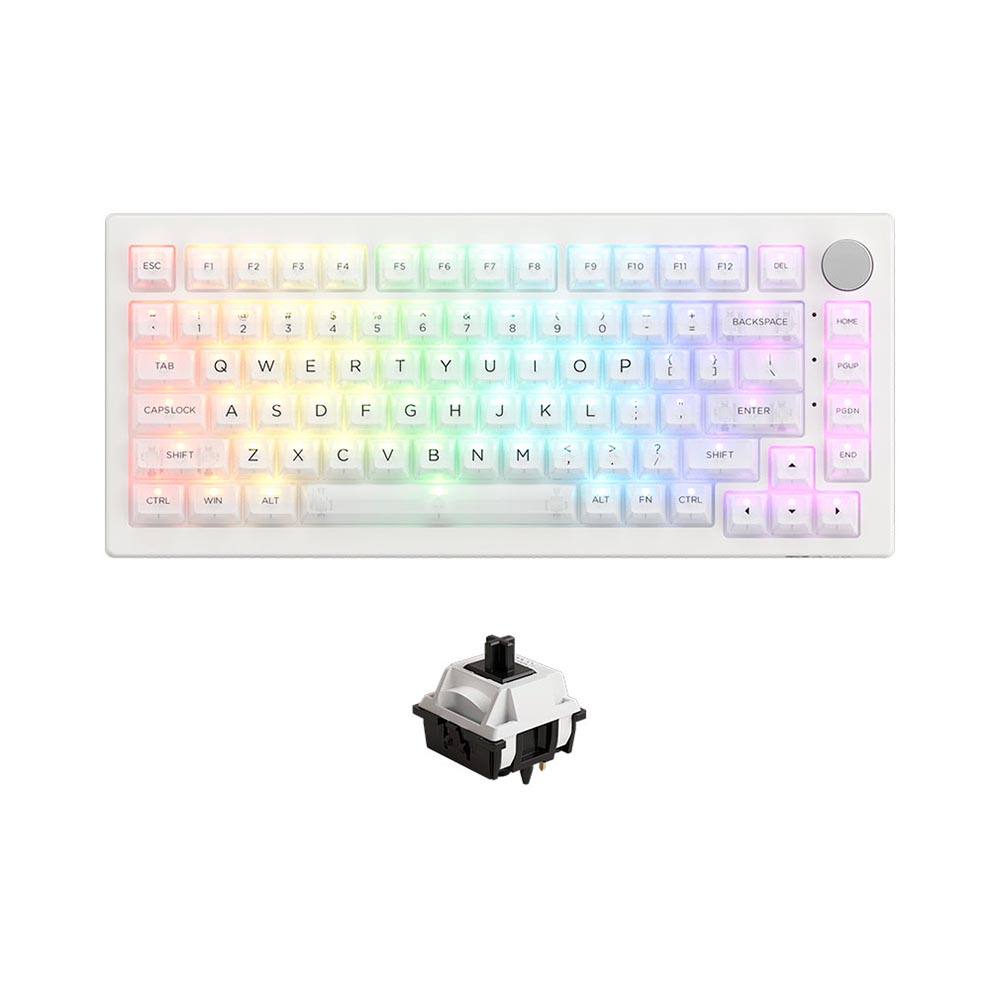 Bàn phím cơ không dây AKKO 5075B Plus White Transparent ASA RGB Hotswap (AKKO Sw)