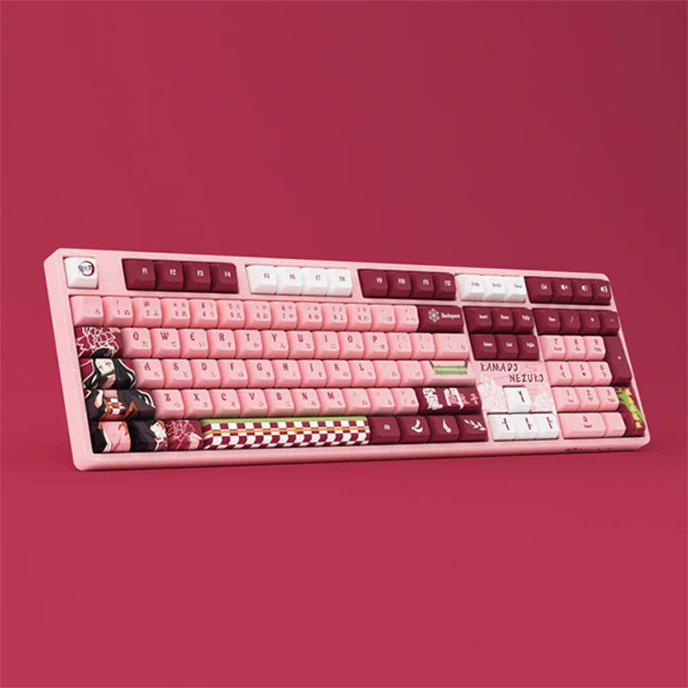 Keycaps PBT Demon Slayer Kamado Nezuko 108 Tasti – Per Tastiera Cherry MX – Regalo Anime - Foto 2