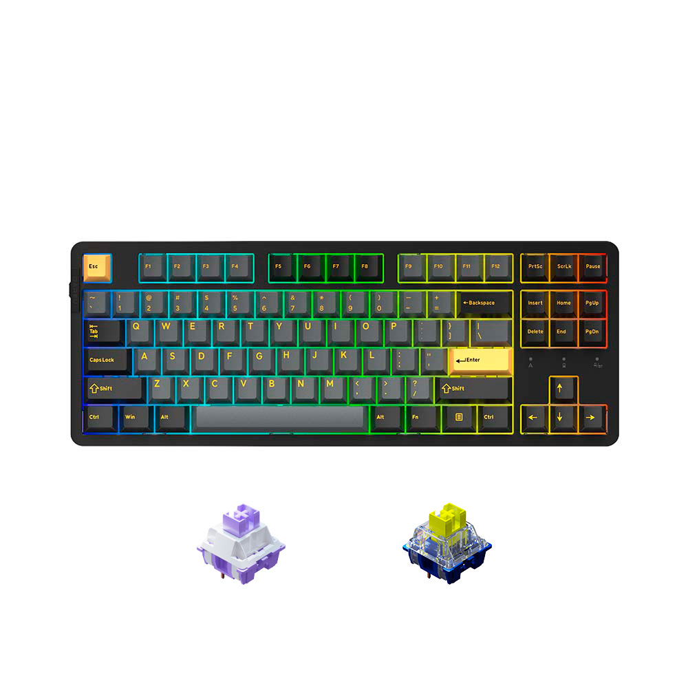 Bàn phím cơ không dây Dareu EK87 Pro Triple Mode Black Golden (Dareu Sw)