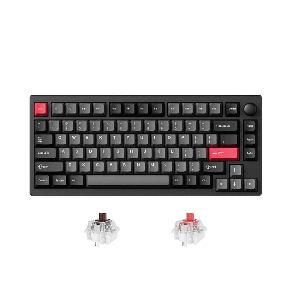 Bàn phím cơ không dây Lemokey P1 Pro Carbon Black RGB Hotswap CNC Aluminum (Keychron Sw)