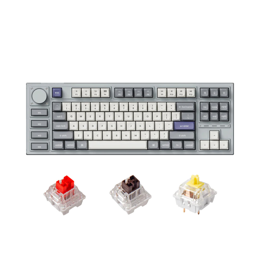 Bàn phím cơ không dây TKL Keychron Q3 Pro Silver Grey SE RGB Knob ...
