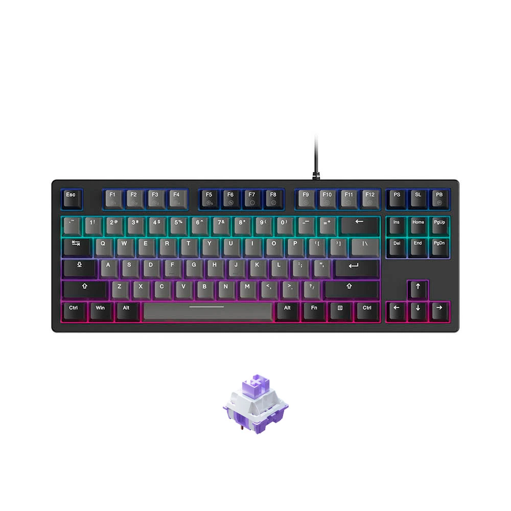Bàn phím cơ TKL DareU EK87 V2 Gray Black PBT Multi Led (Dareu Sw)