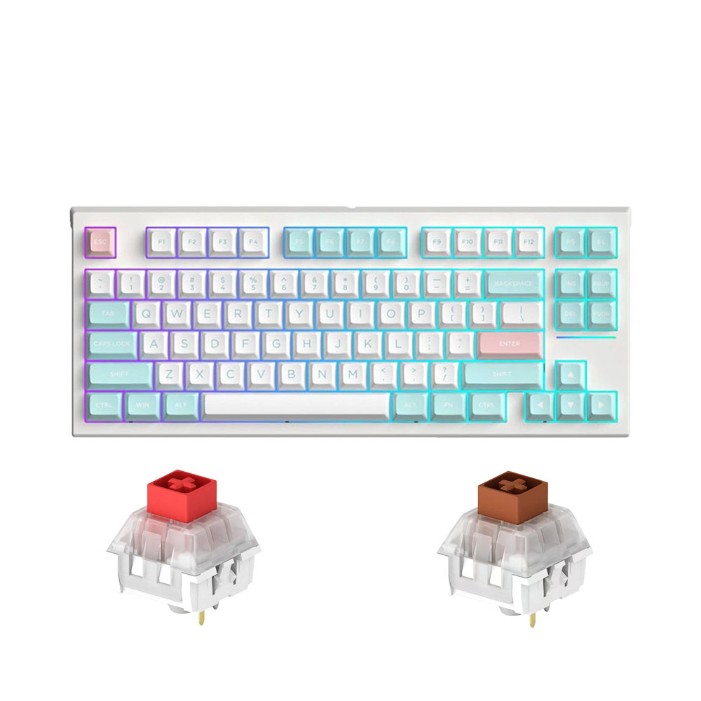 Bàn phím cơ không dây FL-Esports FL750 SAM Marshmallow 3 Mode Led RGB HotSwap Kailh BOX V2 Switch Red/ Brown