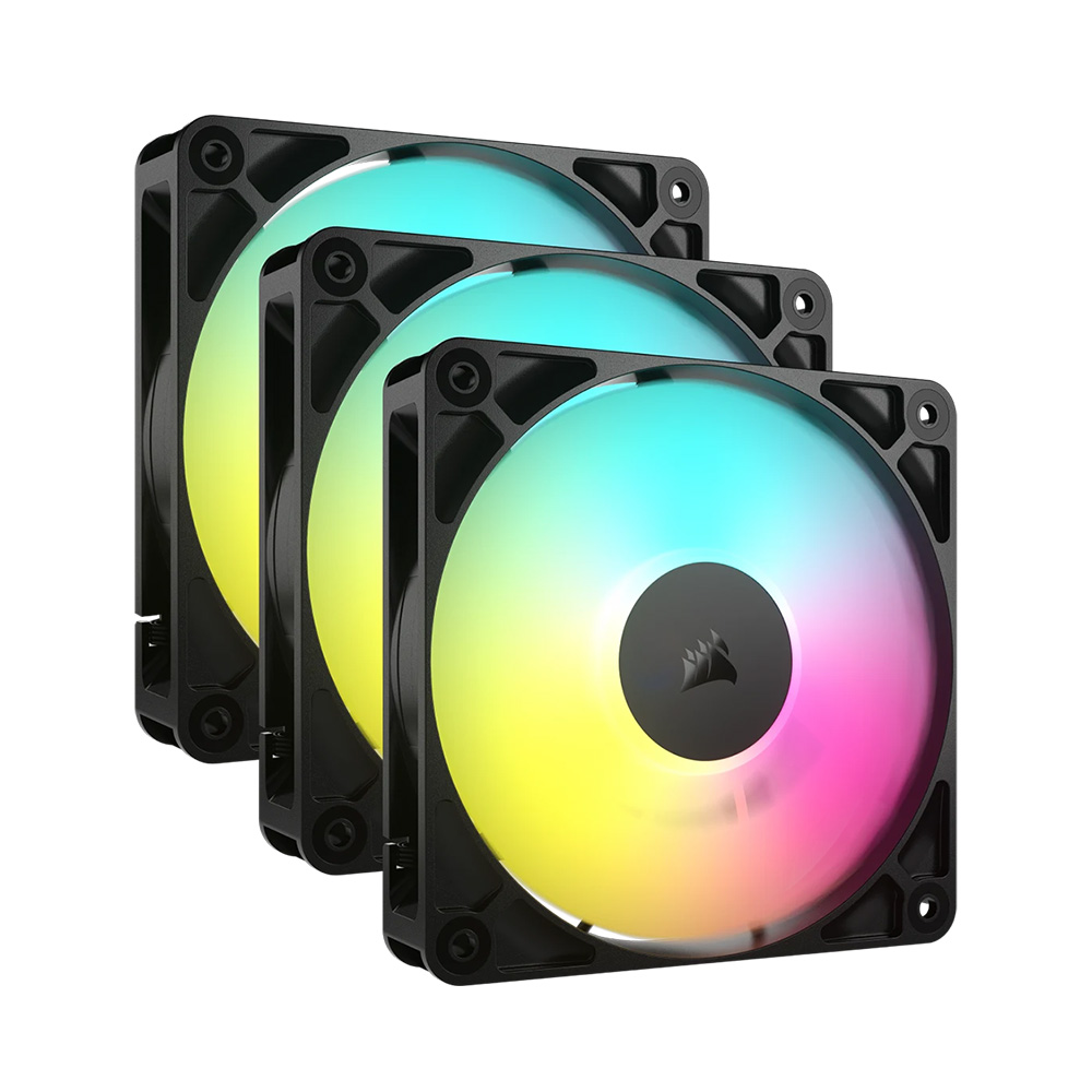 Bộ ba Fan Case Corsair RS120 ARGB 120mm PWM Black CO-9050181-WW (Fan xuôi)
