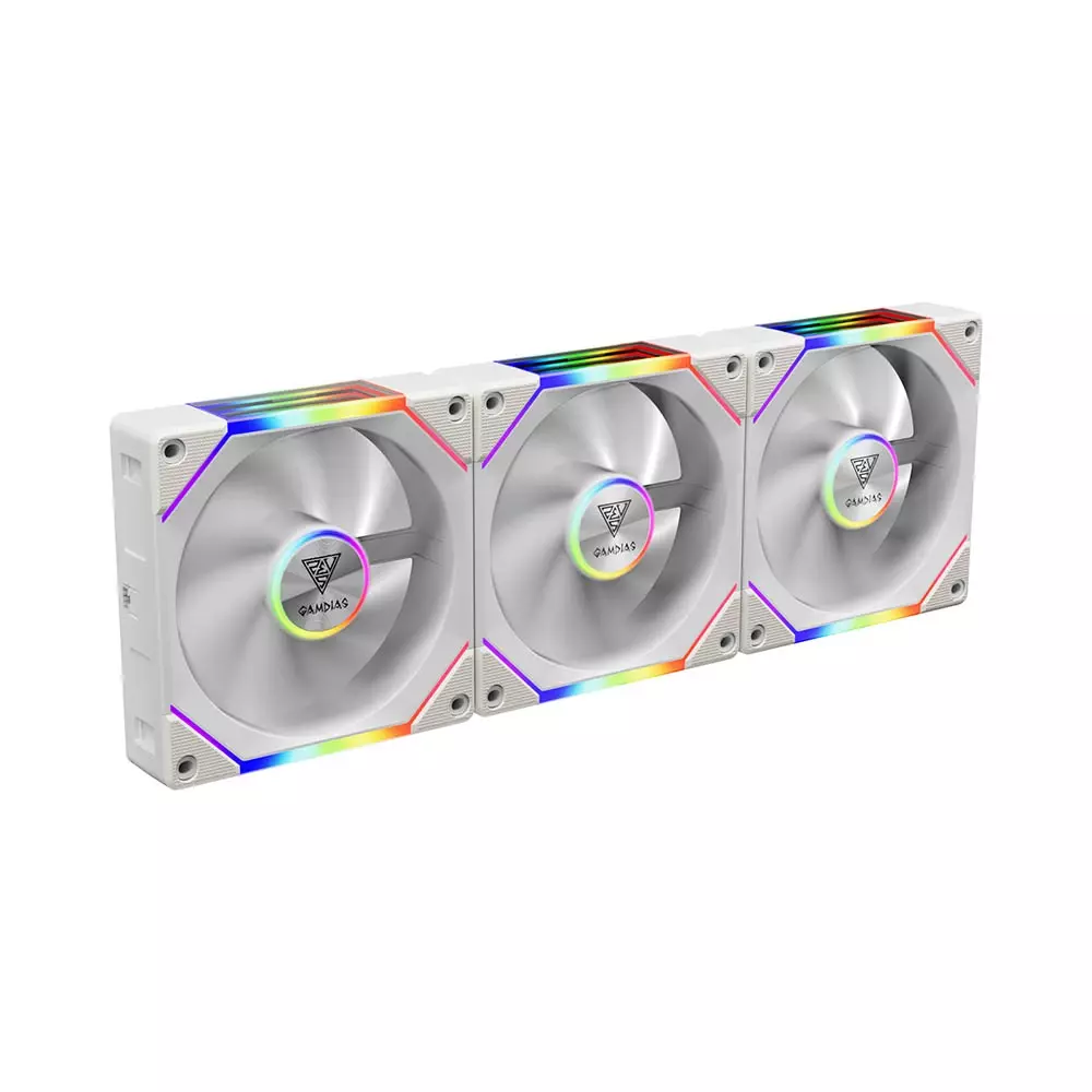 Bộ ba Fan Case Gamdias AEOLUS P2-1203 ARGB PWM 120mm White CCAEOLP21203WHGA