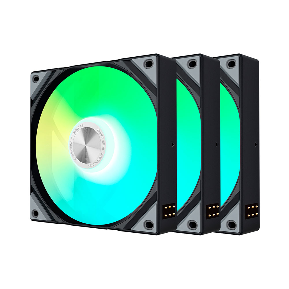 Bộ ba quạt tản nhiệt TRYX ROTA SL ARGB PWM Black 120mm (Fan Xuôi)