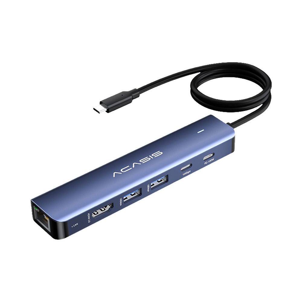 Bộ chia USB Type-C ra 6 cổng ACASIS DS-9901M1-LAN