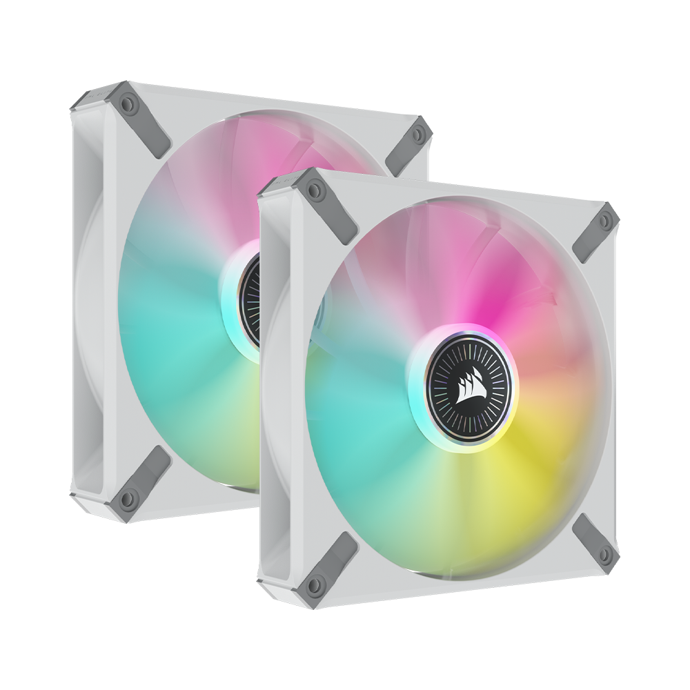 Bộ hai Fan Case Corsair ML140 RGB ELITE Premium 140mm White with Lighting Node CORE CO-9050119-WW