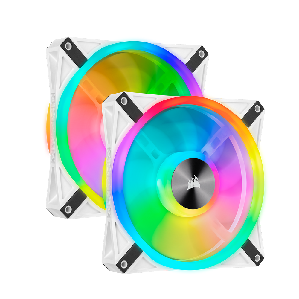 Bộ hai Fan Case Corsair QL140 RGB 140mm White with Lighting Node CORE CO-9050106-WW