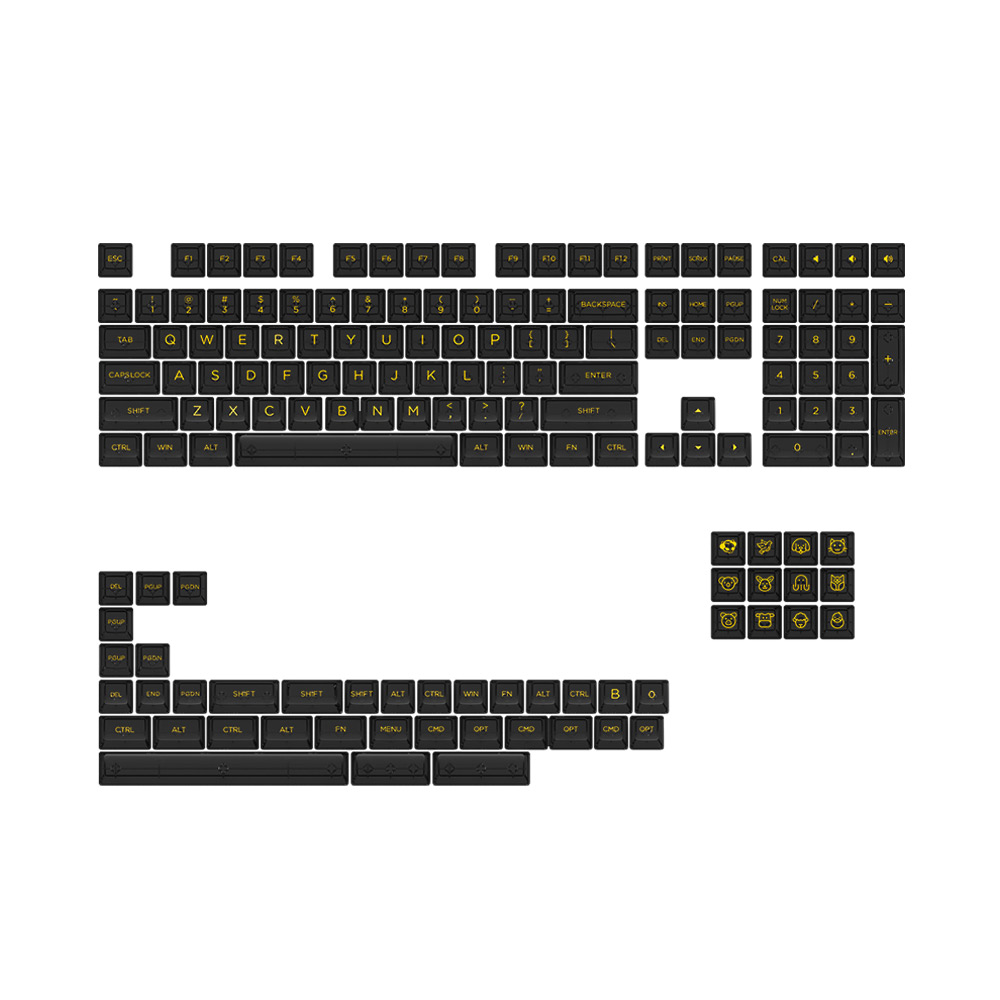 Bộ Keycap Akko Clear Transparent Black Set V2 PC ASA-Clear Profile