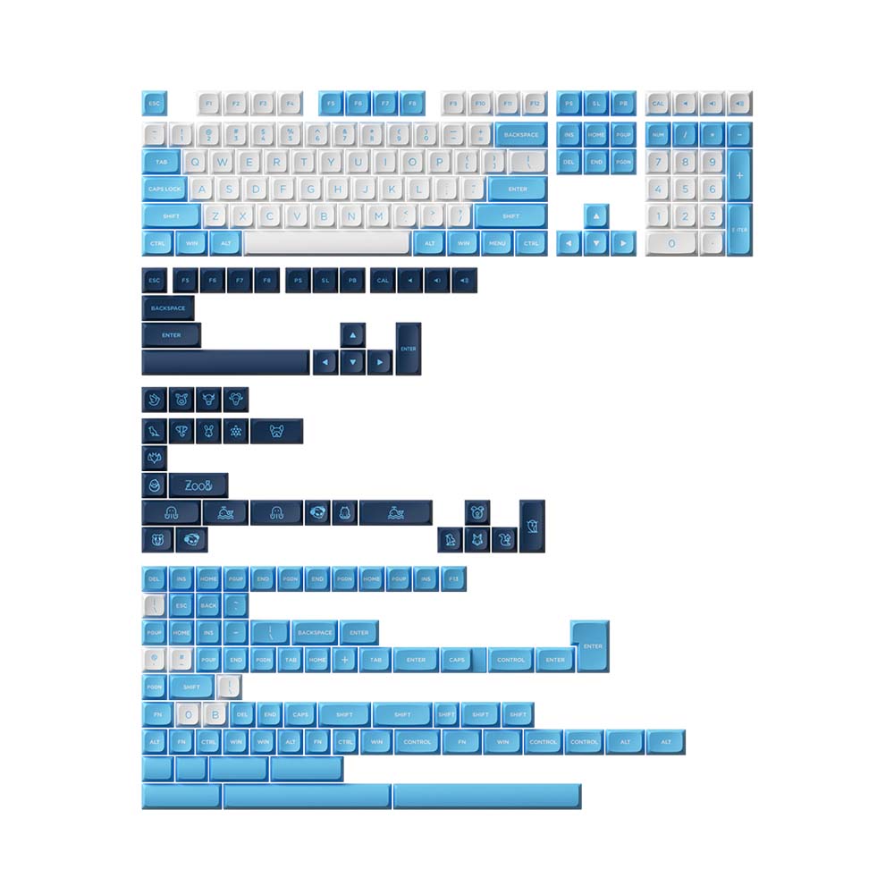 Bộ Keycap Akko UNC Blue PBT Double-Shot MDA Profile
