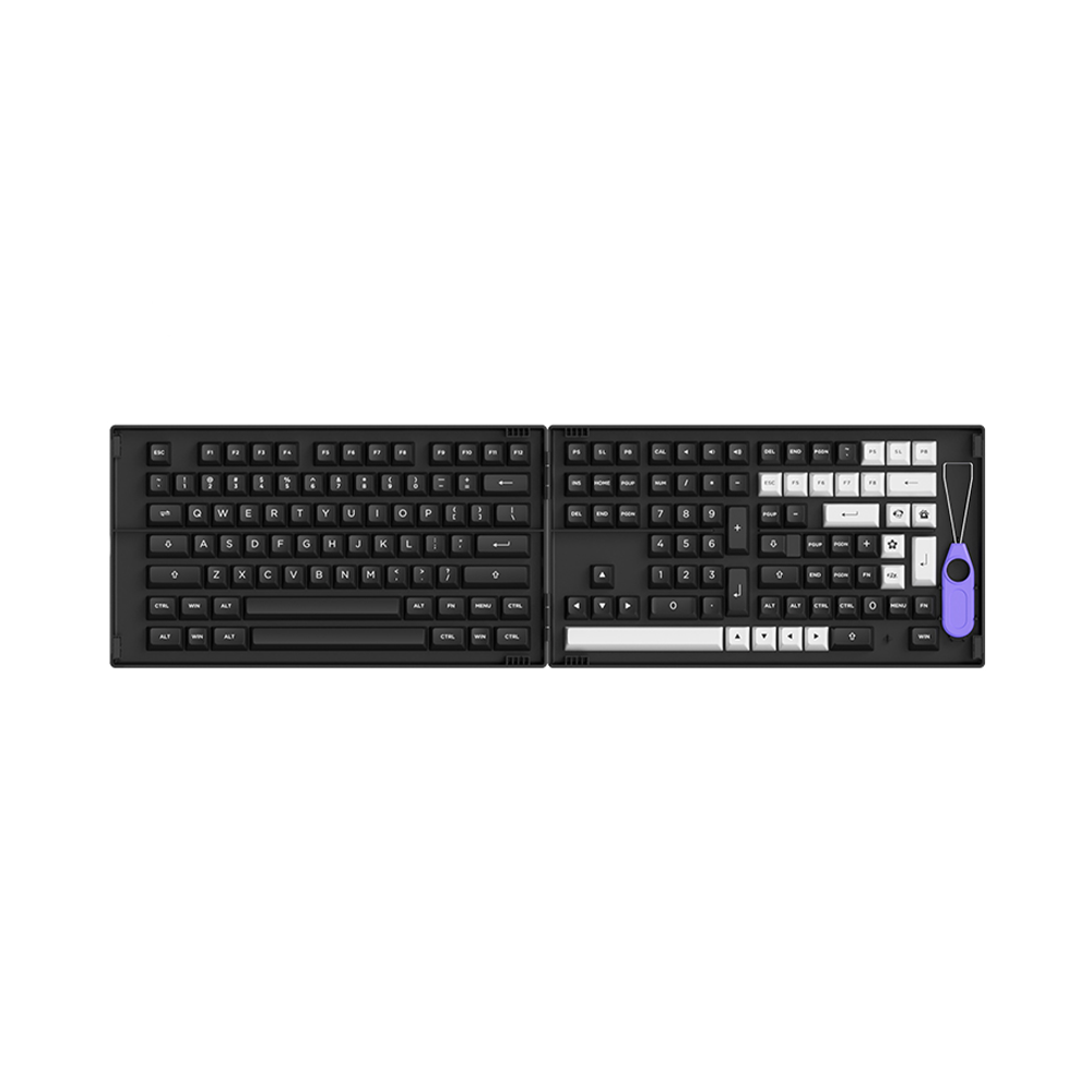 Bộ Keycap Akko White on Black PBT Double-Shot ASA Profile