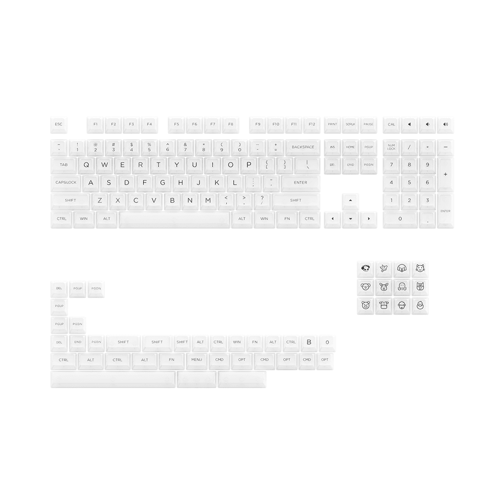 Bộ Keycap Akko White PC ASA-Clear Profile