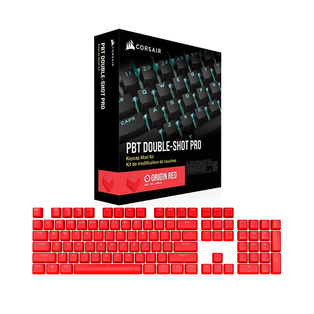 Bộ Keycap Corsair PBT Double-Shot PRO Origin Red CH-9911020-NA
