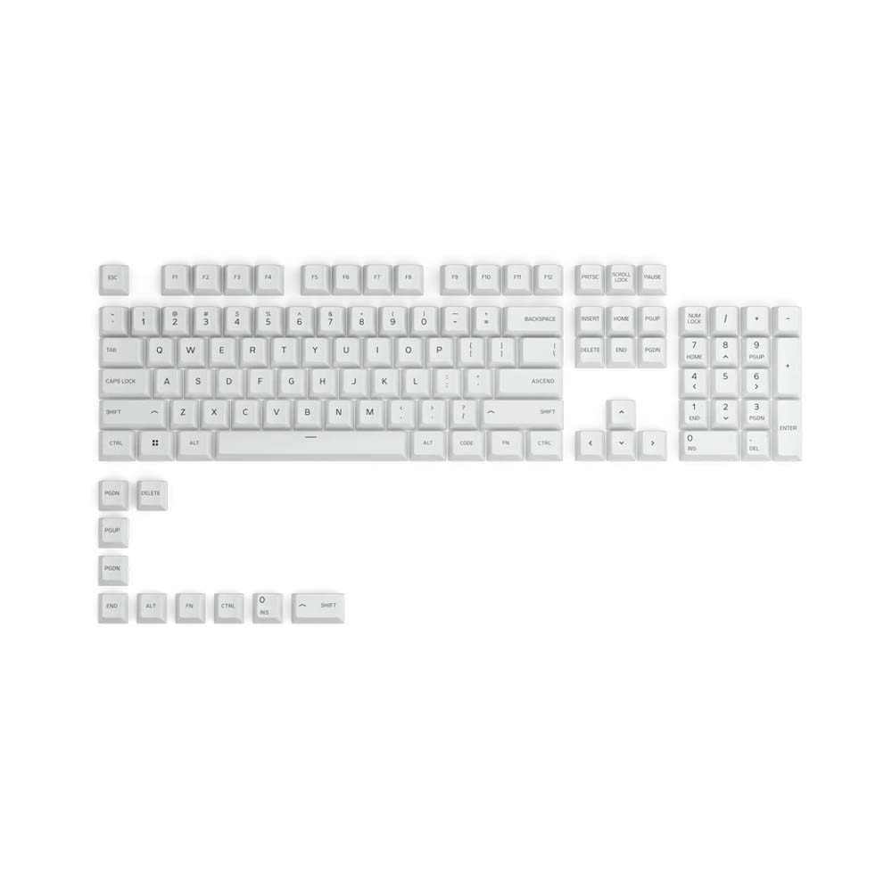 Bộ Keycap Glorious GPBT Arctic White PBT Dye-sub Cherry Profile