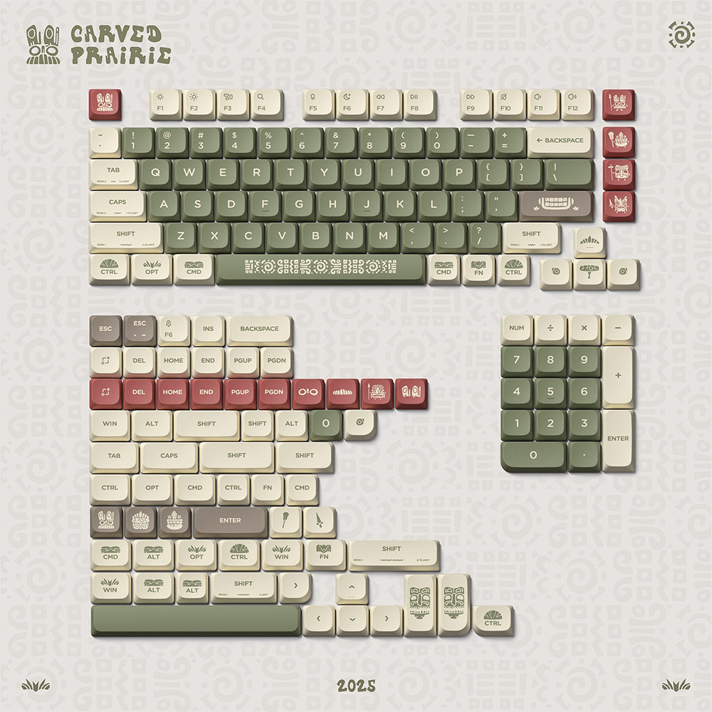 Bộ Keycap Nuphy Carved Prairie PBT Dye-sub nSA Profile for Low-Profile