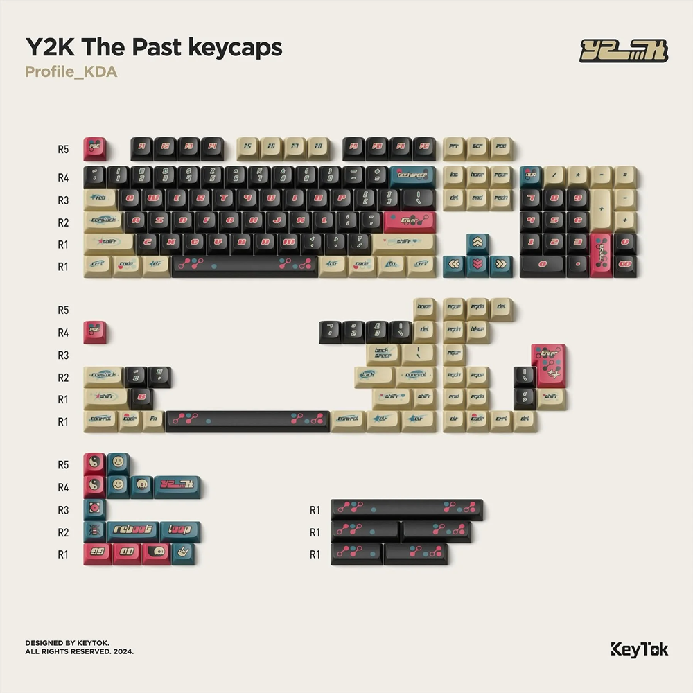 Bộ Keycap Nuphy KeyTok Y2K The Past Edition PBT Dyesub KDA Profile