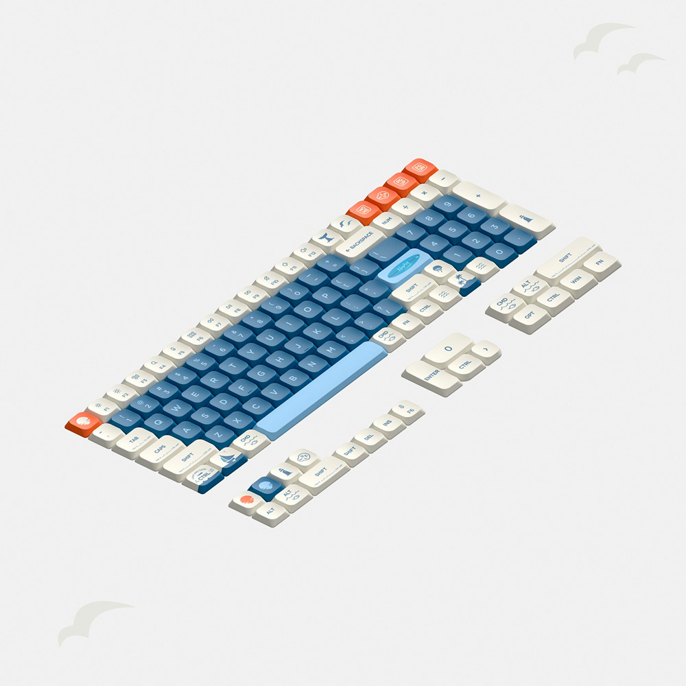 Bộ Keycap NuPhy Shiokaze PBT Dye-sub nSA Profile for Low-Profile
