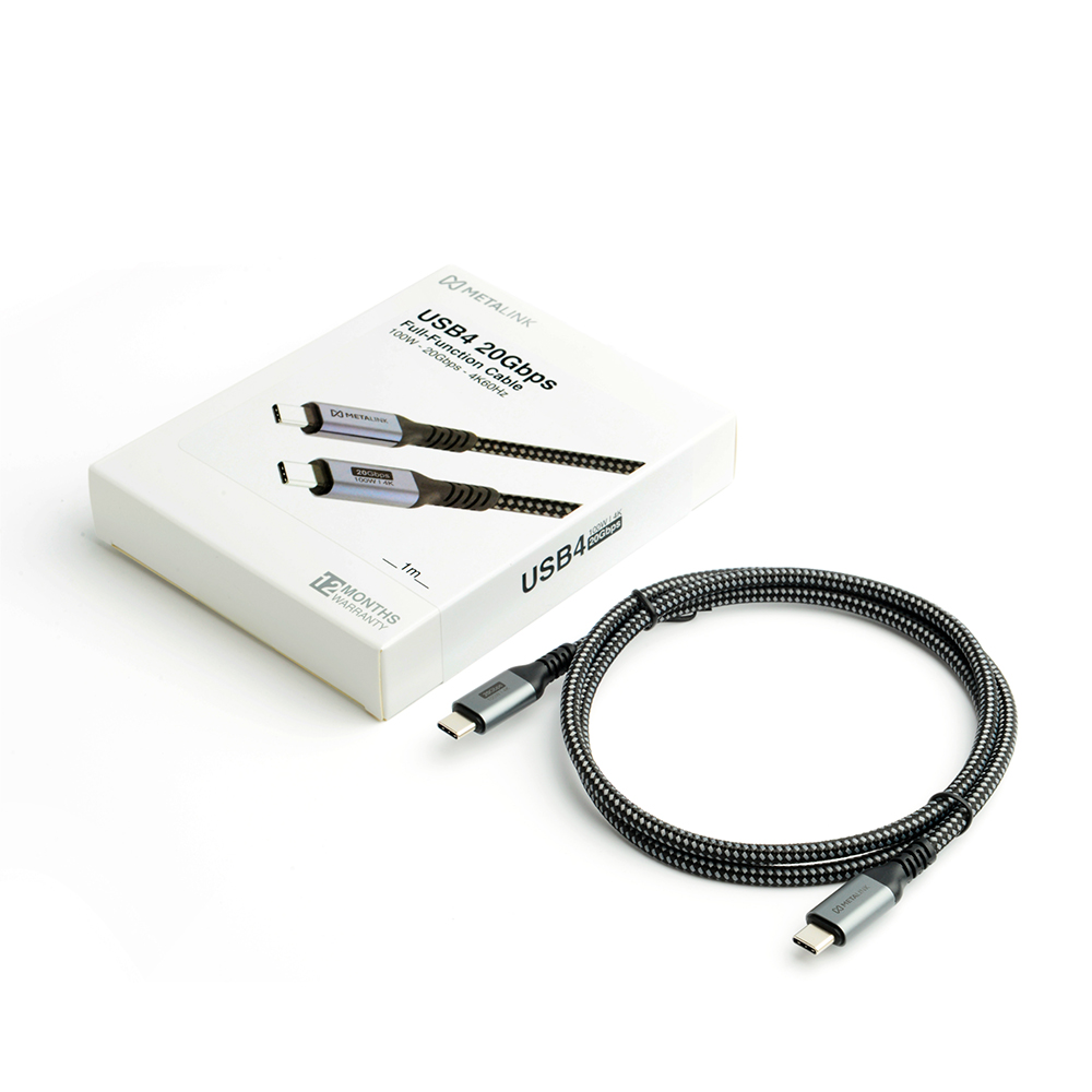 Cáp USB4 METALINK 1M PD 100W 20Gbps MTC4-210