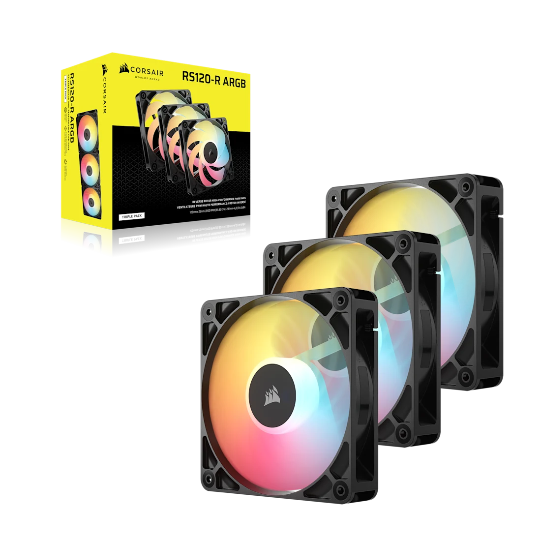 Bộ ba Fan Case Corsair RS120-R ARGB Black CO-9050196-WW (Fan Ngược)