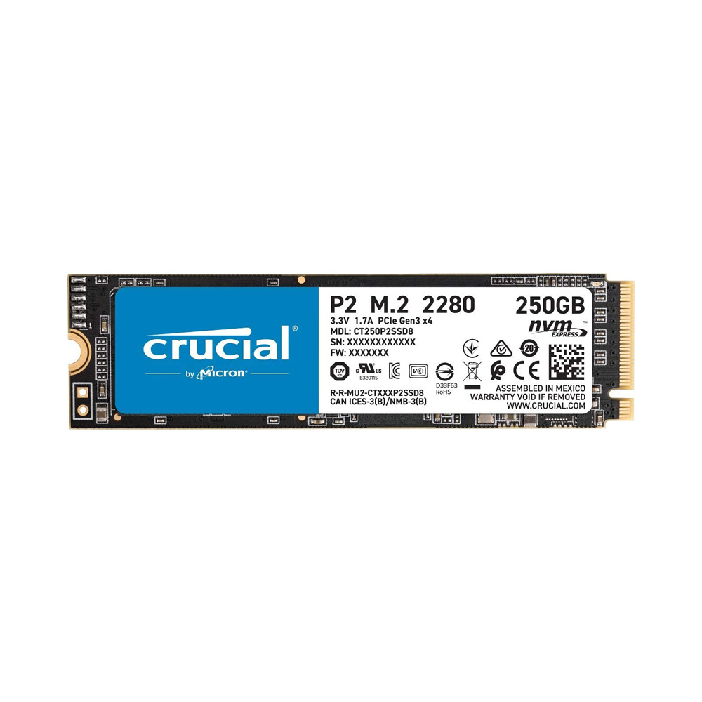 SSD Crucial P2 250GB NVMe 3D-NAND M.2 PCIe Gen3 x4 CT250P2SSD8
