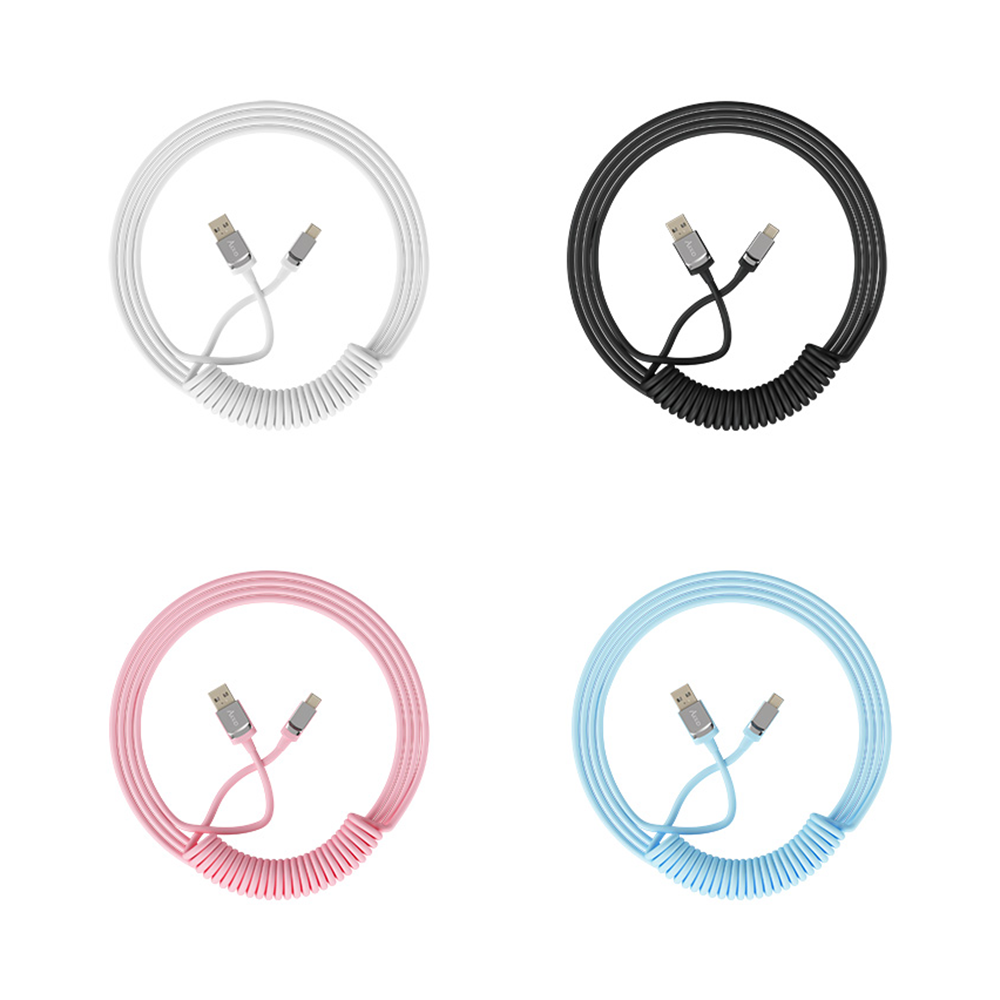 Dây cáp Coiled AKKO (Black / White / Pink / Blue)
