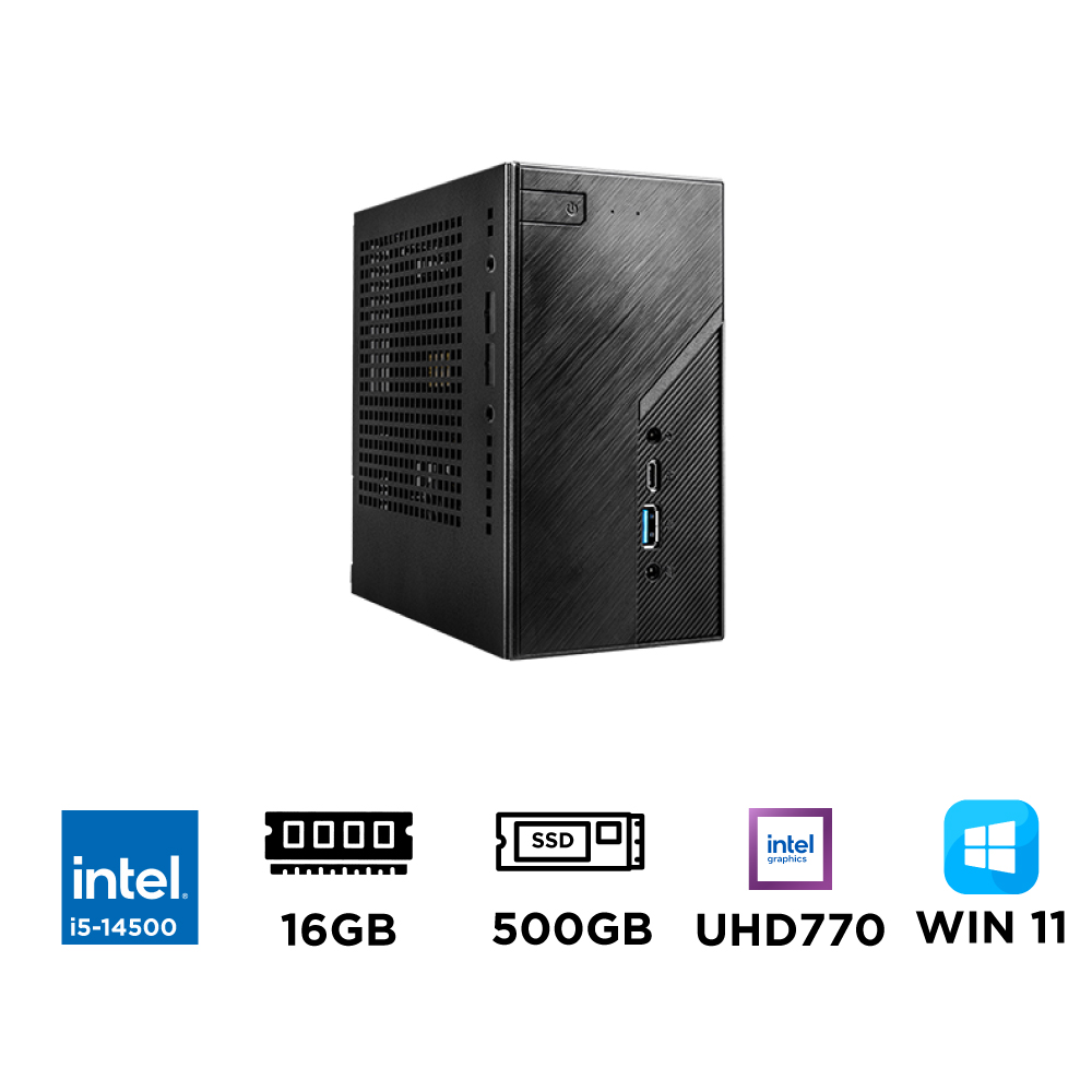 Mini PC ASRock DeskMini B760 i5-14500 (Intel Core i5-14500, Ram DDR4, SSD 512GB, Win 11)