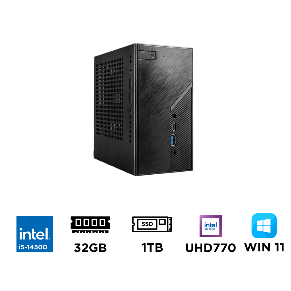 Mini PC ASRock DeskMini B760 i5-14500 (Intel Core i5-14500, Ram 32GB DDR4, SSD 1TB, Win 11)