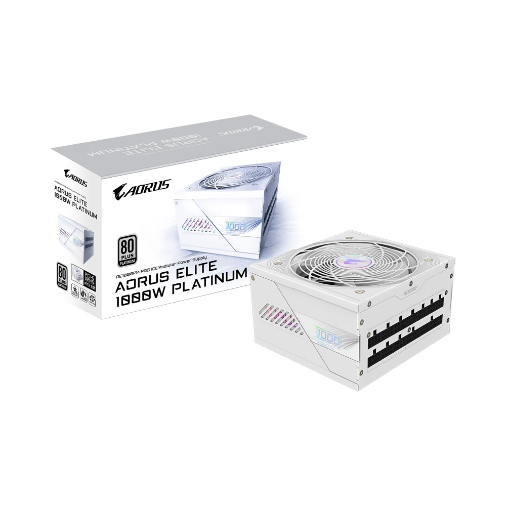 Nguồn máy tính Gigabyte AORUS ELITE P1000W ICE PCIE5 1000W 80 Plus Platinum GP-AE1000PM-PG5-ICE