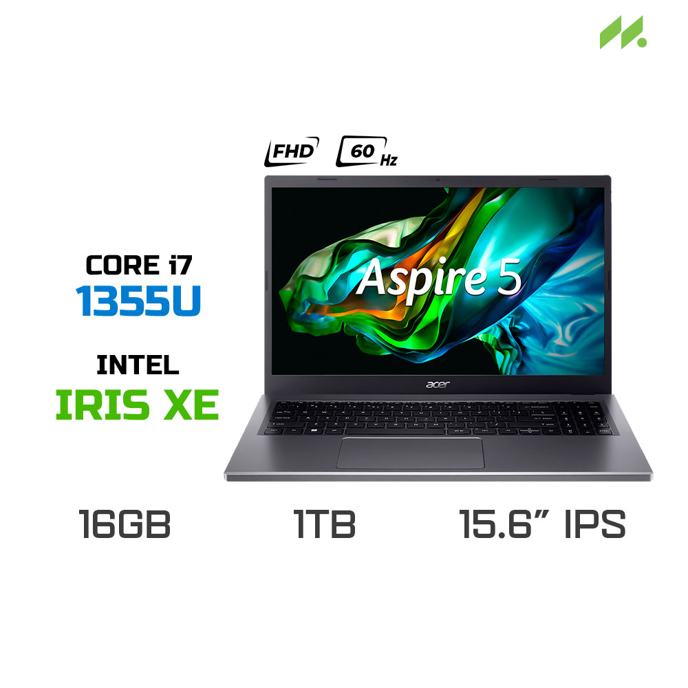 Laptop Acer Aspire 5 A515-58P-71EJ (i7-1355U, Iris Xe Graphics, RAM 16GB LPDDR5, SSD 1TB, 15.6 Inch IPS FHD 60Hz, Win 11)