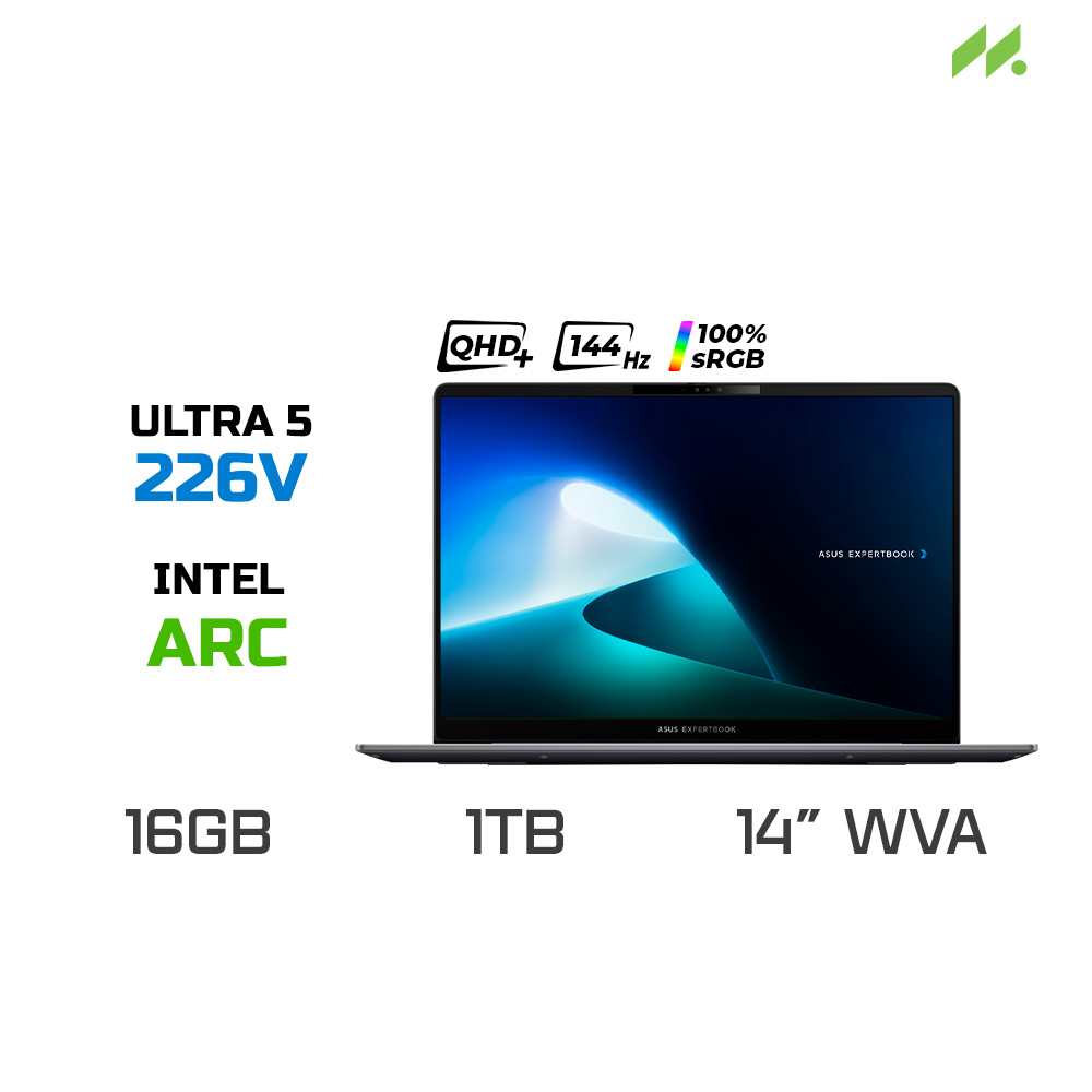 Laptop Asus ExpertBook P5 P5405CSA-NZ0451W (Ultra 5 226V, Intel Arc Graphics, RAM 16GB LPDDR5X, SSD 1TB, 14 Inch WVA WQXGA 144Hz)