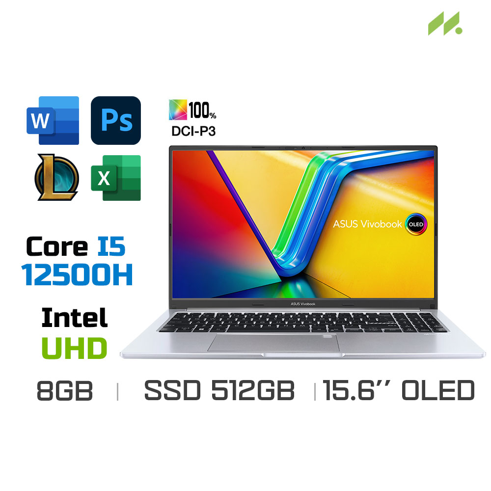 Laptop Asus Vivobook 15 OLED A1505ZA-L1245W (i5-12500H, UHD Graphics, Ram 8GB DDR4, SSD 512GB, 15.6 Inch OLED FHD)