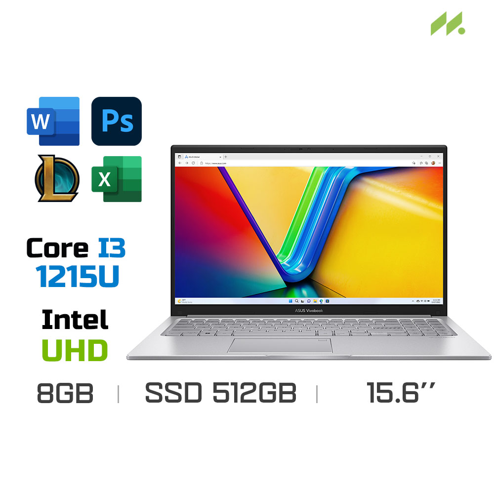 Laptop Asus Vivobook 15 X1504ZA-NJ582W (i3-1215U, UHD Graphics, Ram 8GB DDR4, SSD 512GB, 15.6 Inch FHD)