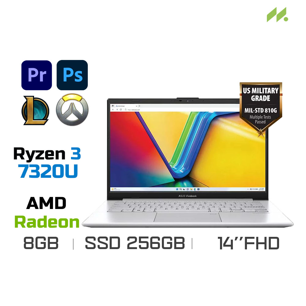 Laptop Asus Vivobook Go 14 E1404FA-NK113W (Ryzen 3 7320U, Radeon Graphics, Ram 8GB DDR5, SSD 256GB, 14 Inch TN FHD)