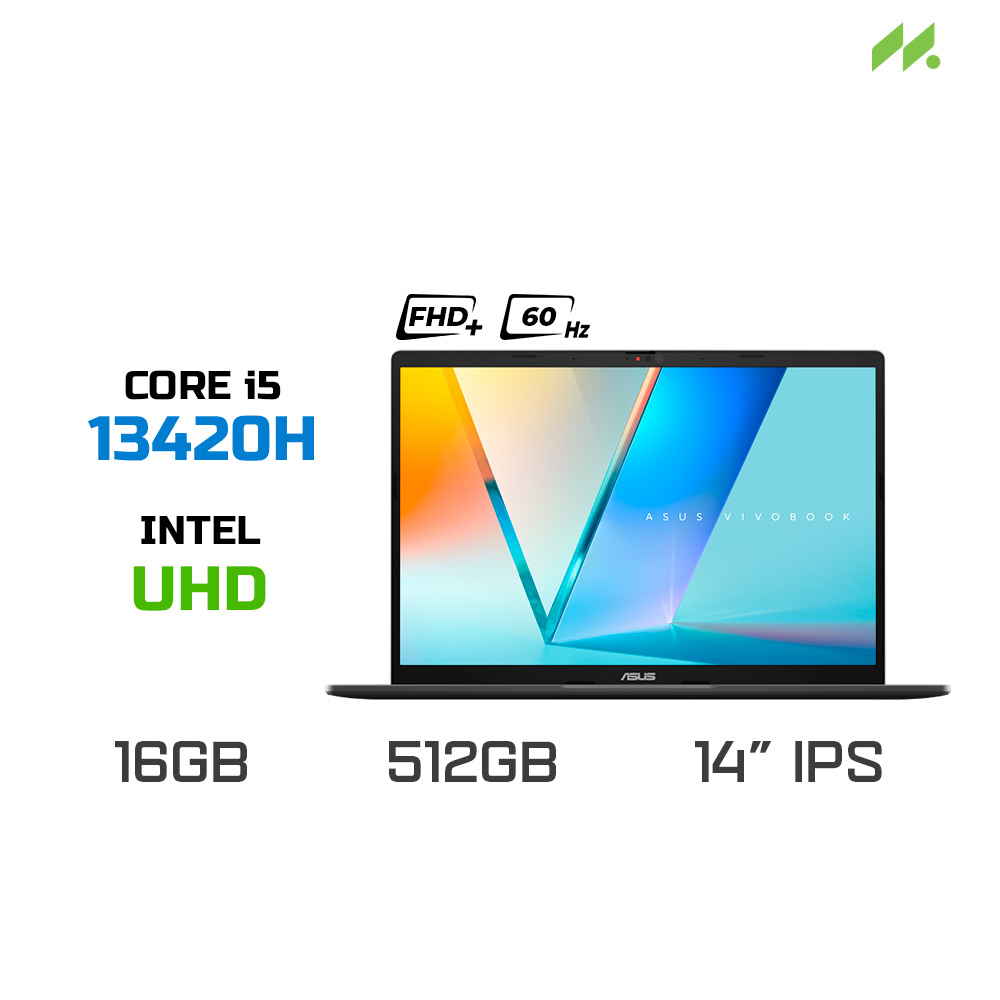 Laptop ASUS Vivobook S 14 S3407VA-LY046W (i5-13420H, UHD Graphics, RAM 16GB DDR5, SSD 512GB, 14 Inch IPS WUXGA 60Hz, Win11)