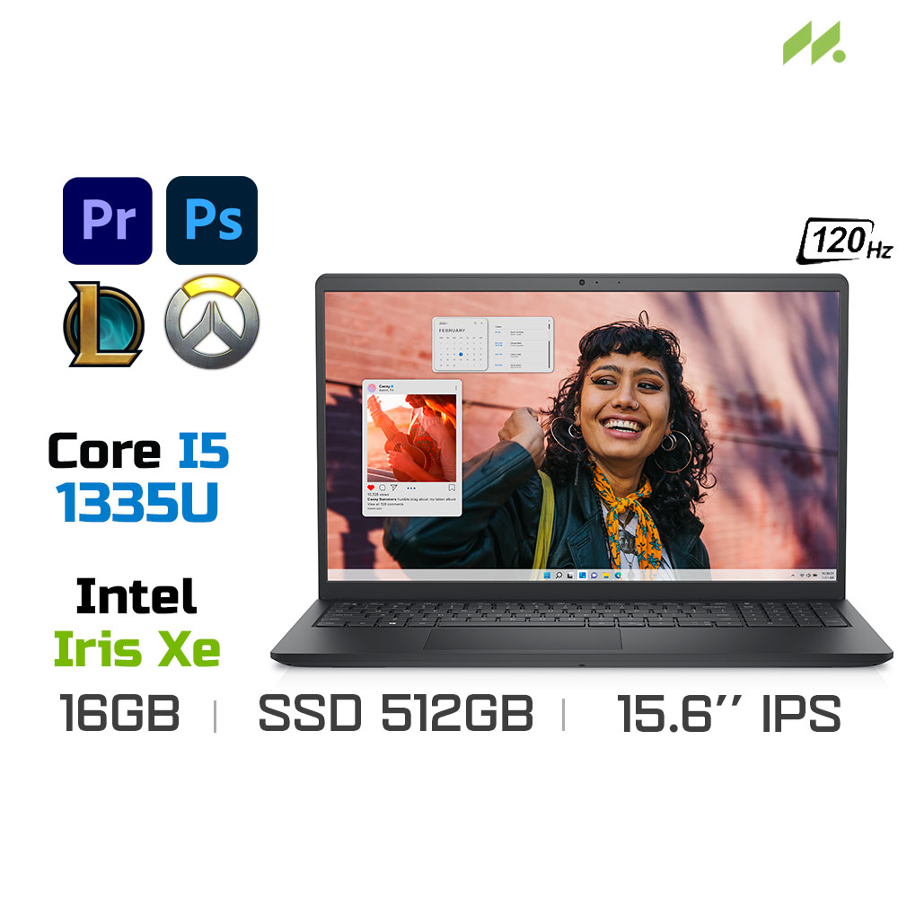 Laptop Dell Inspiron 15 3530 N5I5791W1 (i5-1335U, Iris Xe Graphics, Ram 16GB DDR4, SSD 512GB, 15.6 Inch IPS 120Hz FHD, Win11/Office HS 21)