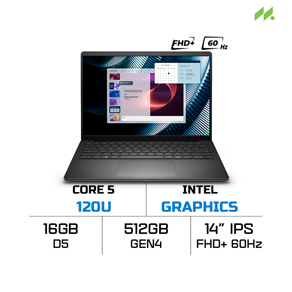 Laptop Dell Pro 14 Essential PV14250-120U-16512W (Core 5 120U, Intel Graphics, RAM 16GB DDR5, SSD 512GB, 14 inch IPS WVA 60Hz, Win 11 Pro)