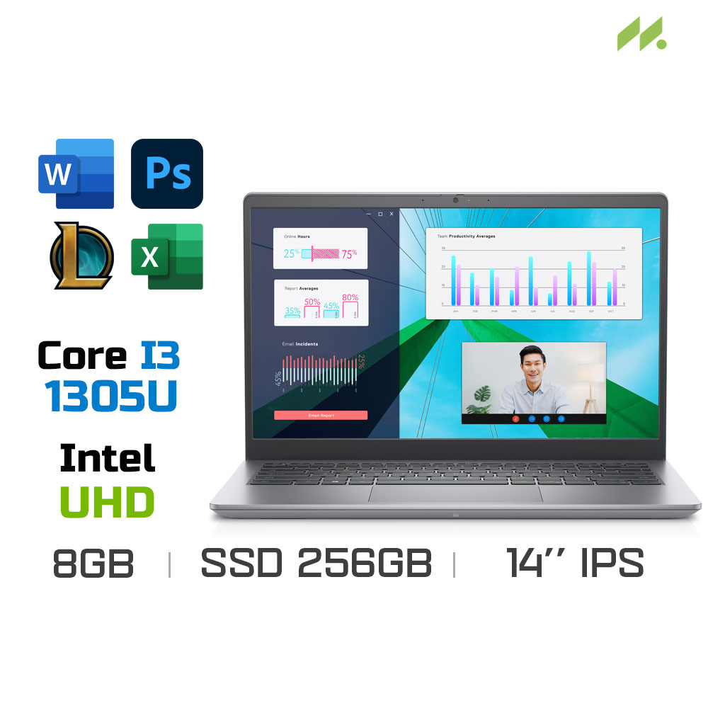 Laptop Dell Vostro 3430 71015715 (i3-1305U, UHD Graphics, Ram 8GB DDR4, SSD 256GB, 14 Inch FHD IPS, Win11/Office HS 21)
