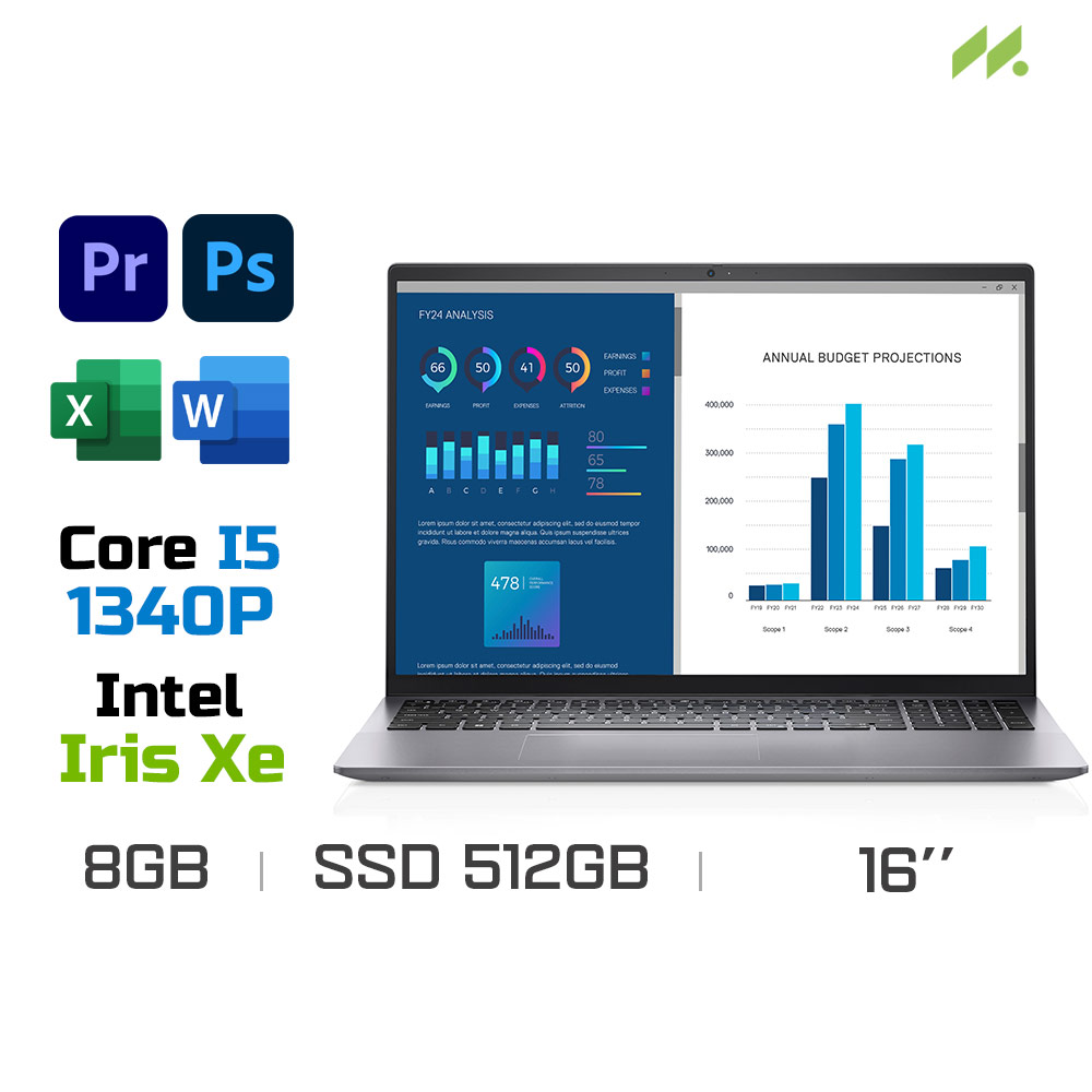 Laptop Dell Vostro 5630 i5P085W11GRU (i5-1340P, Iris Xe, Ram 8GB LPDDR5, SSD 512GB, 16 Inch FHD+, Win11/Office HS 21)