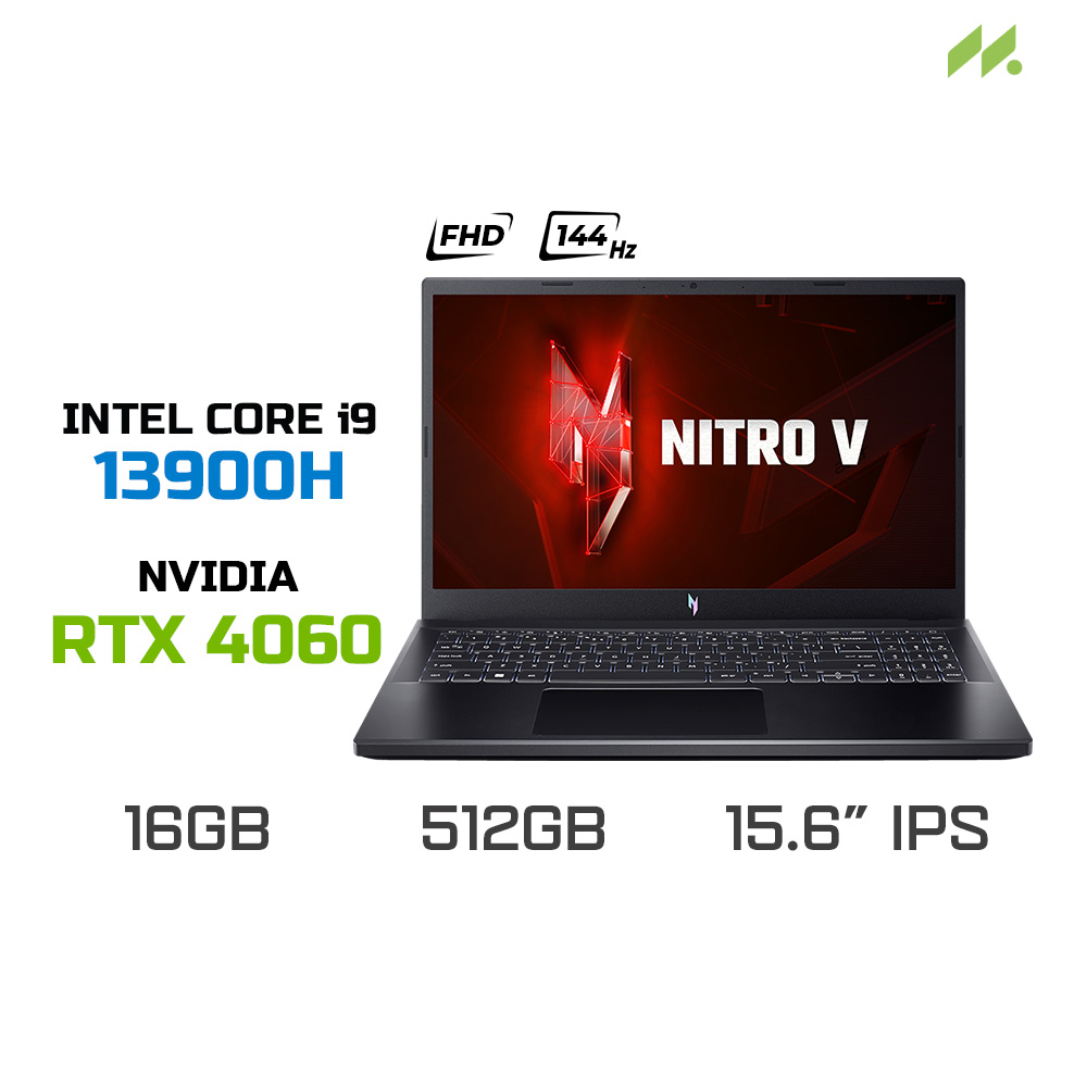 Laptop Gaming Acer Nitro V ANV15-51-91T5 (i9-13900H, RTX 4060 8GB, RAM 16GB DDR5, SSD 512GB, 15.6 Inch IPS FHD 144Hz)