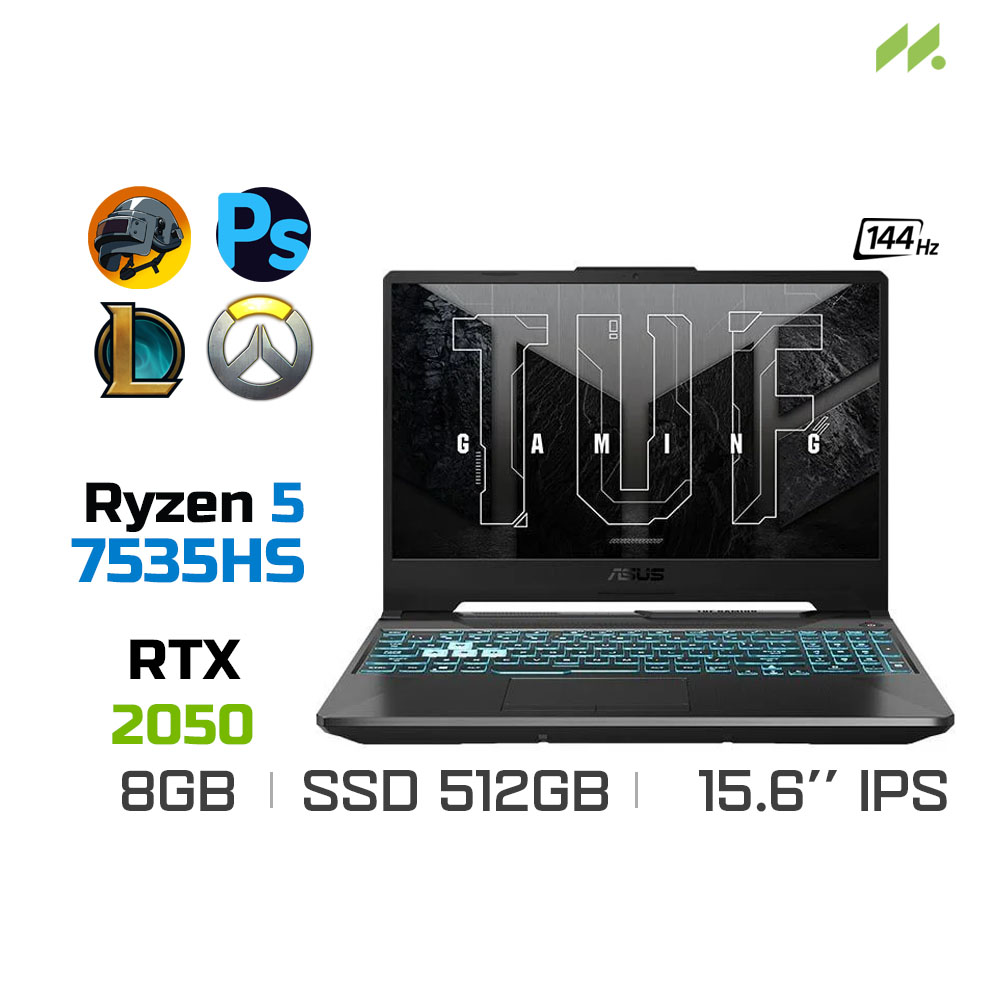 Laptop Gaming Asus TUF Gaming A15 FA506NF-HN005W (Ryzen 5 7535HS, RTX 2050 4GB, Ram 8GB DDR5, SSD 512GB, 15.6 Inch IPS 144Hz FHD)