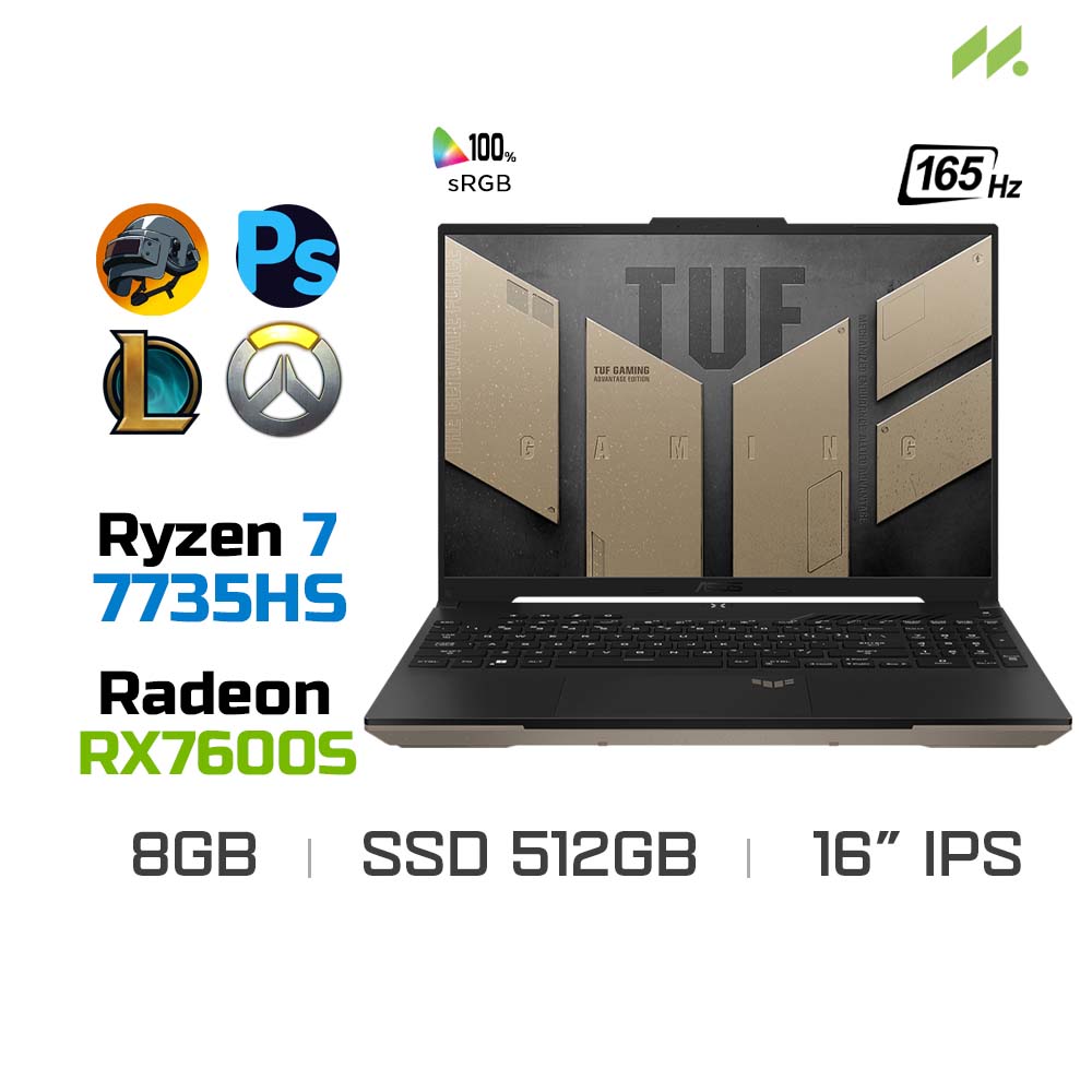 Laptop Gaming Asus TUF Gaming A16 Advantage Edition FA617NS-N3486W (Ryzen 7 7735HS, RX 7600S 8GB, Ram 8GB DDR4, SSD 512GB, 16 Inch IPS 165Hz FHD)