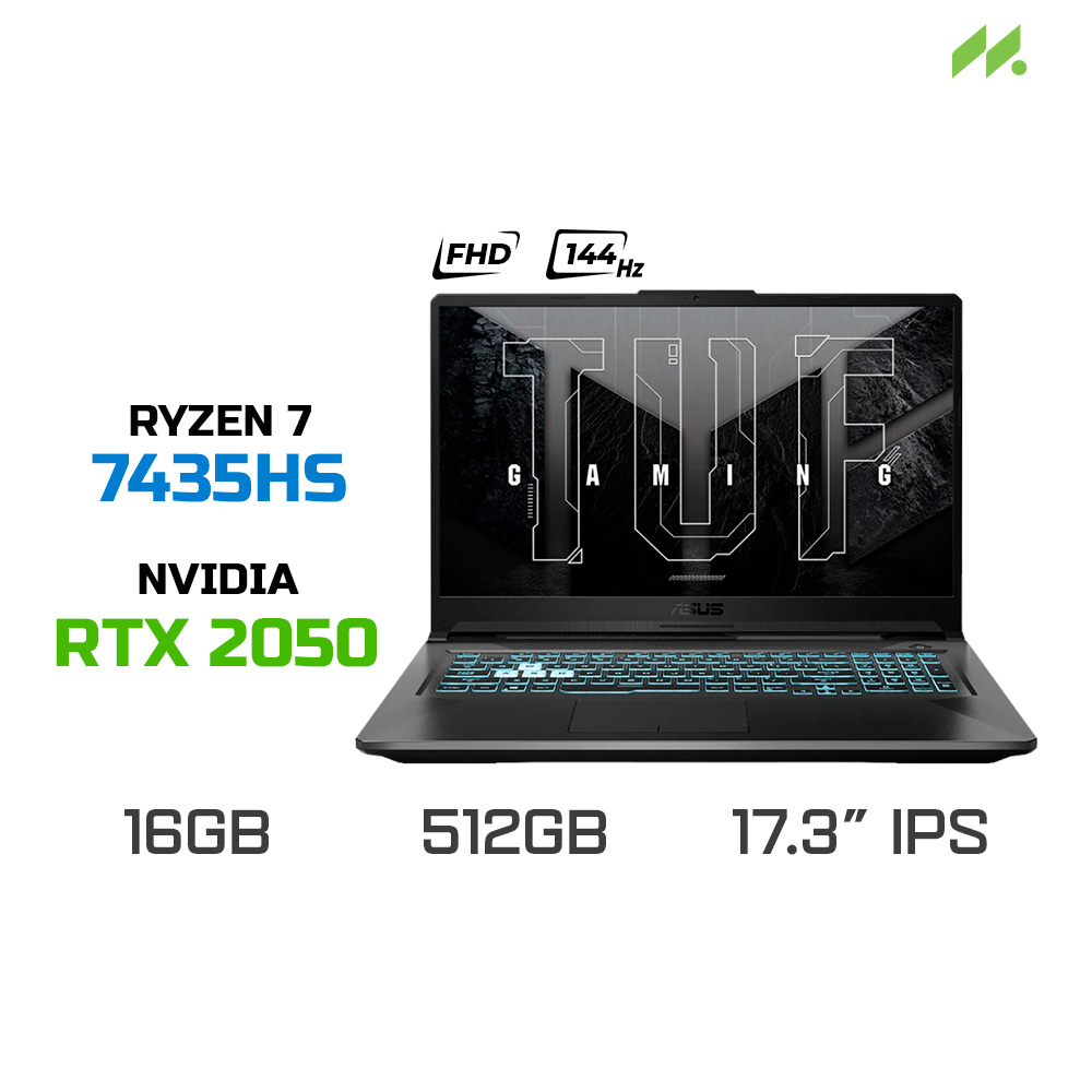 Laptop Gaming ASUS TUF Gaming A17 FA706NFR-HX025W (Ryzen 7 7435HS, RTX 2050 4GB, RAM 16GB DDR5, SSD 512GB, 17.3 Inch IPS FHD 144Hz, Win 11)