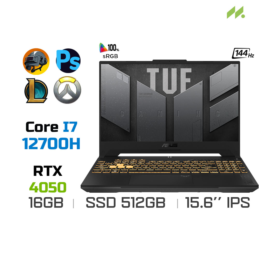 Laptop Gaming Asus TUF Gaming F15 2023 FX507ZU4-LP054W (i7-12700H, RTX 4050 6GB, Ram 16GB DDR4, SSD 512GB, 15.6 Inch IPS 144Hz FHD)
