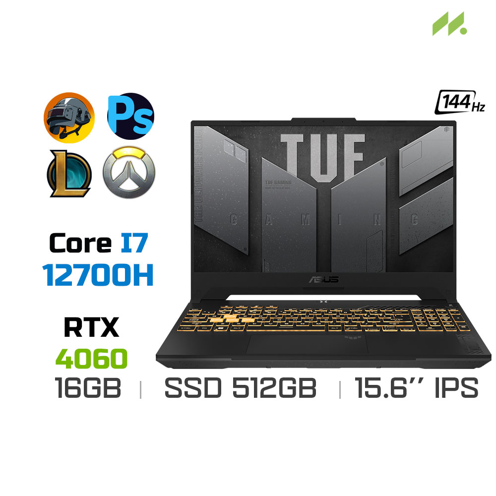 Laptop Gaming Asus TUF Gaming F15 2023 FX507ZV4-LP042W (i7-12700H, RTX 4060 8GB, Ram 16GB DDR4, SSD 512GB, 15.6 Inch IPS 144Hz FHD)